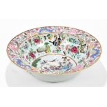A 19th century Chinese Famille Rose porcelain bowl of circular form, decorated in enamels with