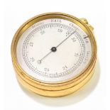 *****WITHDRAWN***** PERTUIS HULOT NAUDET PARIS; a gilt metal cased pocket aneroid barometer with