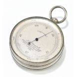 JH STEWARDE LONDON; a silvered metal pocket aneroid barometer, the silvered dial no.1430, diameter