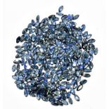 SAPPHIRE; a group of marquise cut stones weighing 25.69ct, each 4.4mm x 2mm.