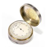 HENRY WILLIAM DEE; a Victorian hallmarked silver cased pocket aneroid barometer, with silvered dial,