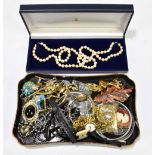 A quantity of costume jewellery, watches, etc.