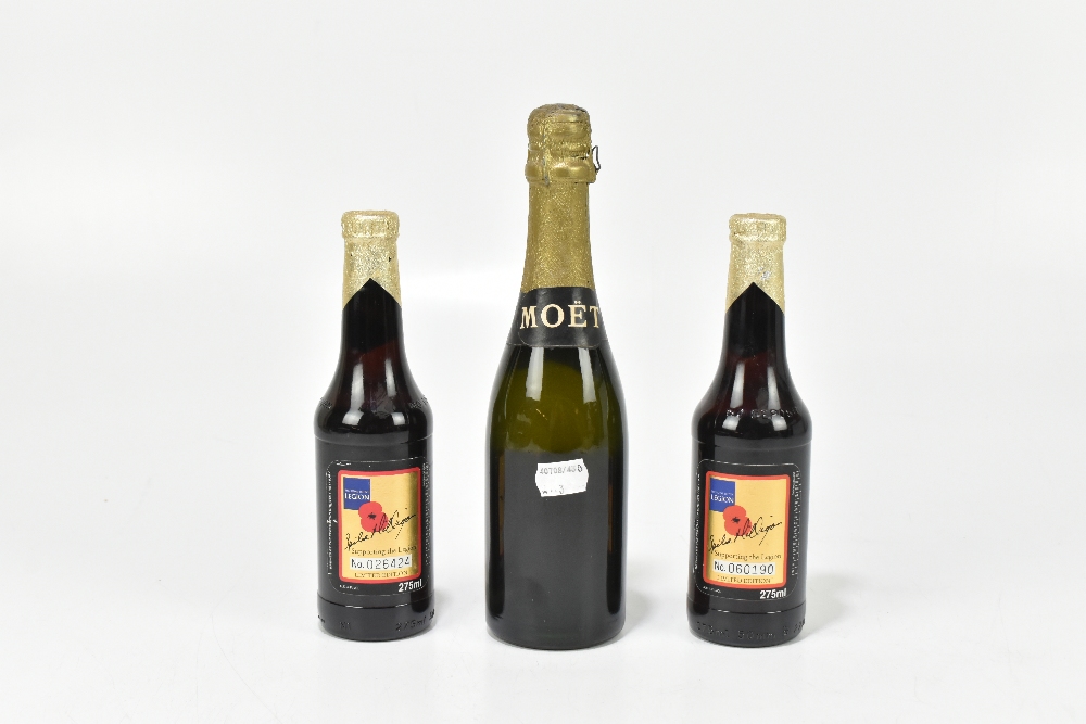 CHAMPAGNE; a half bottle of Moet & Chandon Dry Imperial Champagne 1966, together with two bottles of - Image 2 of 2