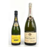 CHAMPAGNE; a single magnum bottle of Henri Sacotte Brut 1970, 154cl, also a single bottle of