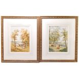 H. EARP Sr.; a pair of watercolours, cattle in landscape with lake in the background, signed lower