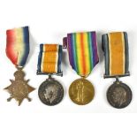 Four WWI medals including two awarded to Private A.K. Kiernan Conn, Rang, a 1914-15 Star awarded