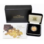 A 2000 Millennium proof sovereign, numbered 2117 of 10000, encapsulated in both inner and outer box,