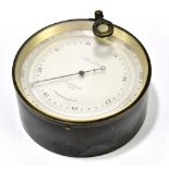 STANLEY; a surveyor's aneroid barometer in black lacquered case with silvered dial, no.2,261,