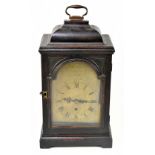 THOMAS HUNTER OF LONDON; an 18th century mahogany cased bracket clock, the brass face set with