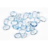 AQUAMARINE; twenty-five oval cut stones, 6mm x 4mm.