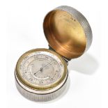 CALLOW OF MOUNT STREET, PARK LANE; a George V hallmarked silver cased pocket aneroid barometer, with