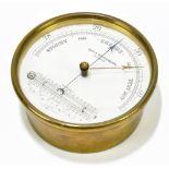 ADIE & WEDDERBURN OF EDINBURGH; a brass plated wall hanging aneroid barometer, diameter 12cm.