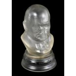 WEBB CORBETT; a limited edition glass bust of Sir Winston Churchill, modelled by Eric Griffiths,