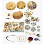 A collection of assorted costume jewellery including Italian micromosaic brooch, assorted