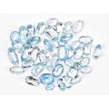 AQUAMARINE; mixed cut stones totalling 31.61ct.