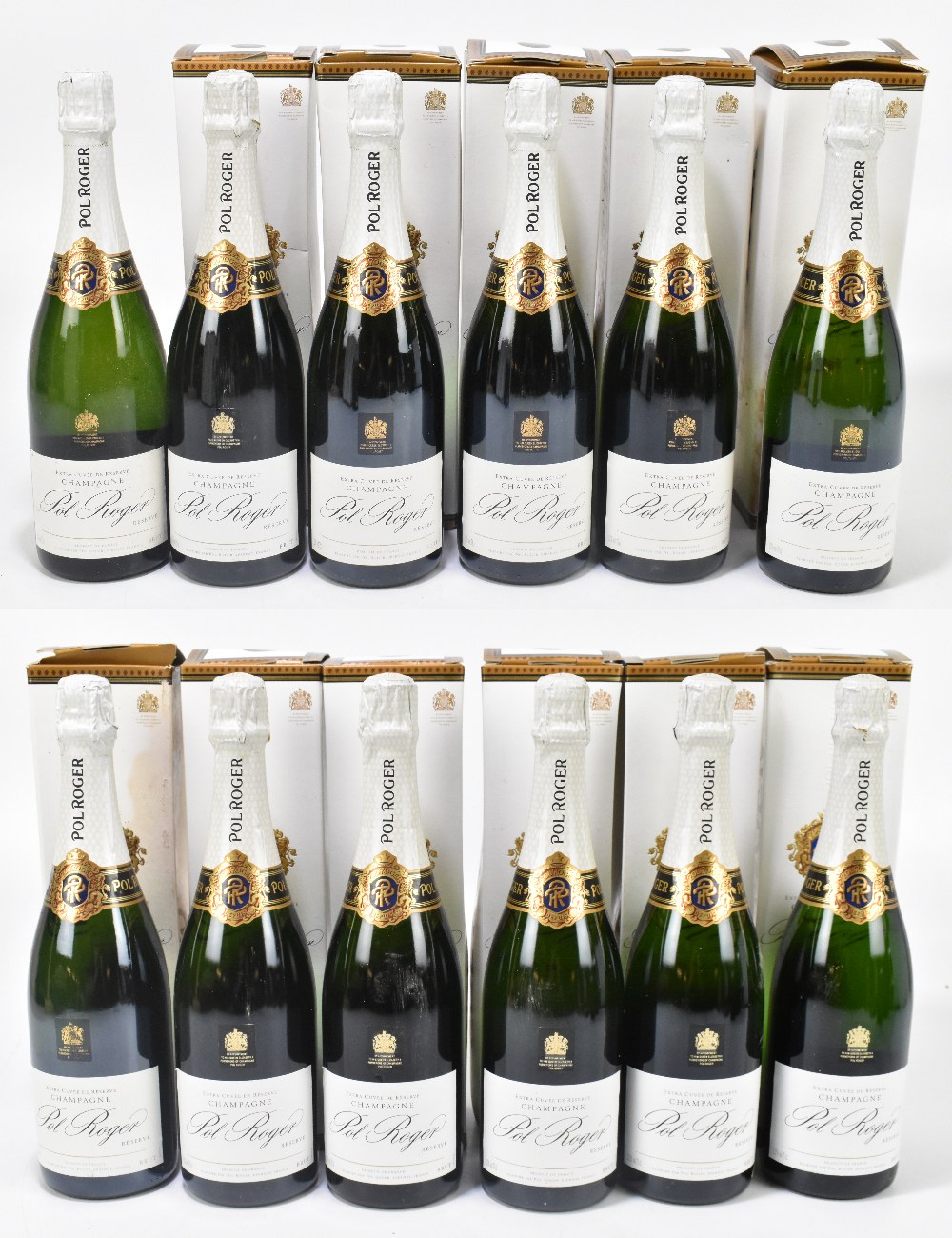 CHAMPAGNE; twelve bottles Pol Roger Reserve, eleven boxed (some boxes af) (12).