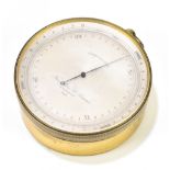 TROUGHTON & SIMMS OF LONDON; a late 19th/early 20th century gilt metal pocket aneroid barometer,