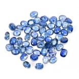 SAPPHIRE; a group of oval facet cut stones weighing 23.72ct, each 5mm x 4mm.