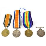 A WWI Victory and War medal awarded to 315138 PTE.C.Reek. R.W.Fus., and two further examples awarded