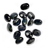 SAPPHIRE; a group of oval facet cut stones weighing 26.39ct, each 8mm x 6mm.