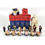 KEVIN FRANCIS; a group of four limited edition Winston Churchill Toby jugs, height 10cm, with a