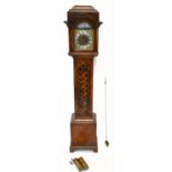 THOMAS MATTHEWS; an 18th century three-quarter size longcase clock, with brass dial set with