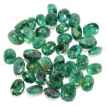 EMERALDS; a group of oval facet cut stones totalling 42.25ct.