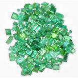 EMERALDS; a group of octagon facet cut stones totalling 22.44ct.