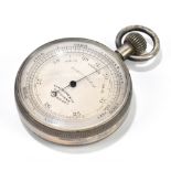 CHADBURN'S LTD OPTICIANS LIVERPOOL; a silver plated aneroid pocket barometer, with crown wind