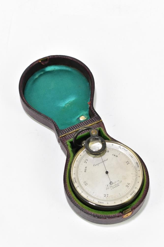 PEARCE OF LONDON; an early 20th century compensated surveyor's barometer, in black lacquered case, - Image 5 of 5