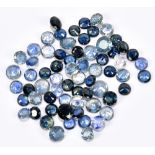 SAPPHIRE; a group of round facet cut stones weighing 36.71ct.