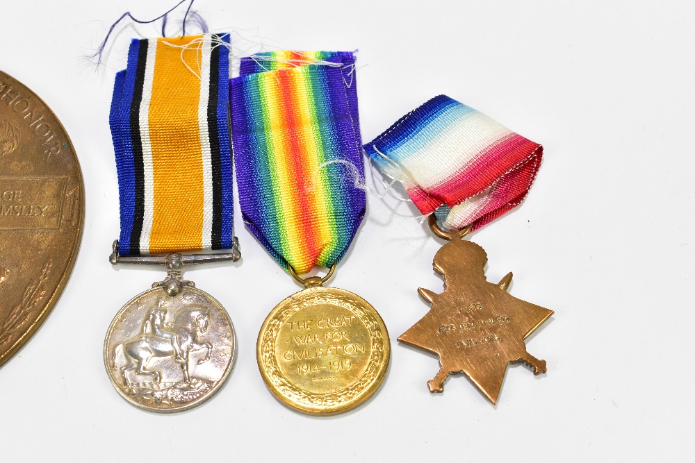A WWI medal group awarded to 19677 Pte G.H. Emsley, West Yorkshire Regiment, comprising 1914-1915 - Bild 3 aus 8