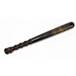 MANCHESTER INTEREST; an early 20th century Special Constable truncheon, decorated with the