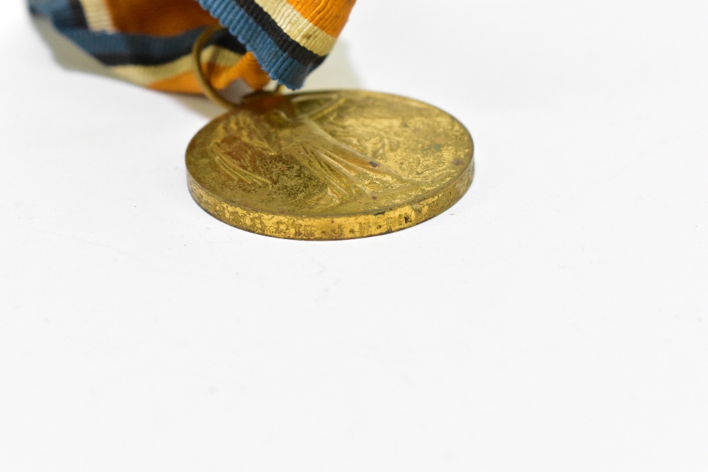 A WWI bronze memorial plaque awarded to Harold Brierley, with three WWI period medals awarded to - Image 11 of 21