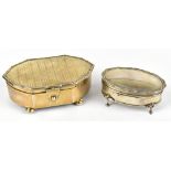 Two hallmarked silver trinket boxes, both indistinctly marked, approx. 3.10ozt/96.5g.