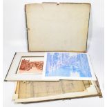 A folio of art work including drawings, sketches, watercolours and gouaches.