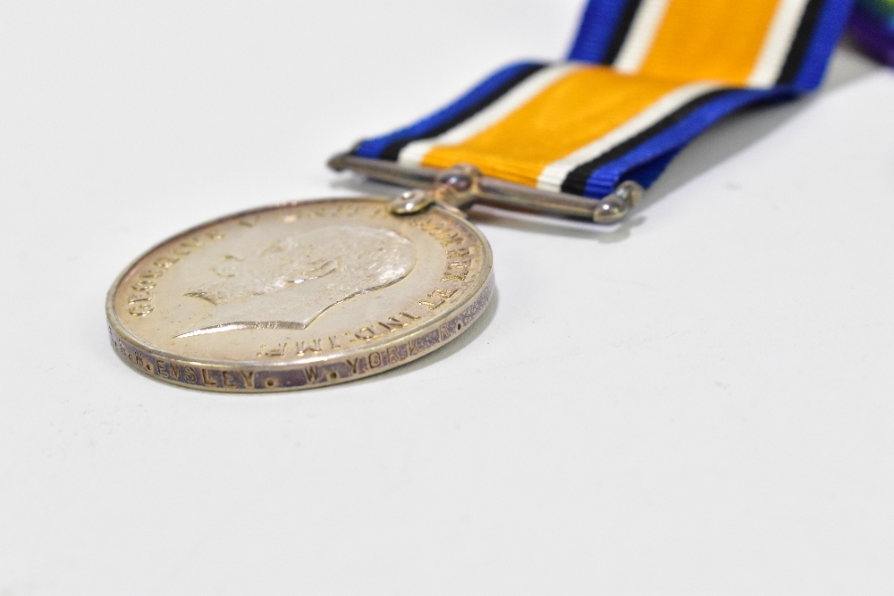 A WWI medal group awarded to 19677 Pte G.H. Emsley, West Yorkshire Regiment, comprising 1914-1915 - Bild 8 aus 8