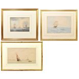 ALBERT ERNEST MARKES (1865-1901); watercolour, rowing boats and sailing vessels, signed Albert lower