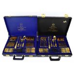 SOLINGEN; two briefcase cased sets of cutlery.