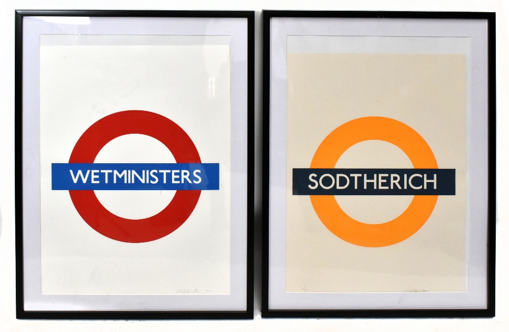 CHU; two limited edition colour lithographic prints, 'Wetminsters' and 'Sodtherich', each signed