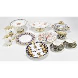 A collection of 19th century and later ceramics including a Meissen moulded cabinet plate with