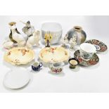 A mixed lot of assorted ceramics including a Rosenthal jardinière with floral decoration, a