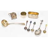 SAMUEL GODBEHERE & EDWARD WIGAN; a William IV hallmarked silver sauce ladle with engraved
