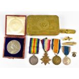 A WWI medal group awarded to Captain G.F. Randall R.A.M.C., comprising 1914 Star, BWM, and VM,