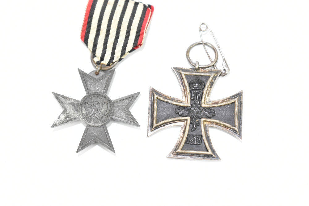 A WWI period German Iron Cross, also a German Prussian Merit Cross (2). - Image 2 of 2