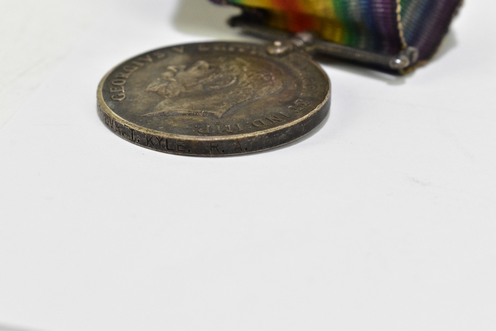 A WWI bronze memorial plaque awarded to Harold Brierley, with three WWI period medals awarded to - Image 5 of 21