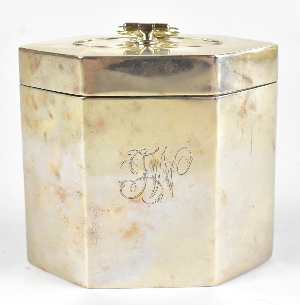 THOMAS BRADBURY & SON LTD; a Edward VII hallmarked silver tea caddy, Sheffield 1905, approx. 6.