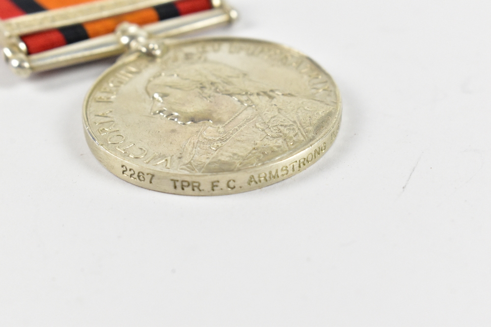 A QSA medal later named 2267 Trp F.C. Armstrong B.S.A Police, with Defence of Mafeking bar, sold - Bild 3 aus 3