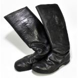 A pair of German military black leather boots.