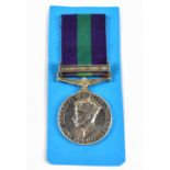 A General Service Medal awarded to 283888 Pte M. Masama, with Palestine 1945-48 bar George VI (1).